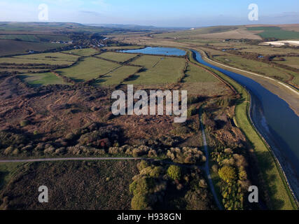 Vue aérienne de l'Ouse Valley près de Newhaven Banque D'Images