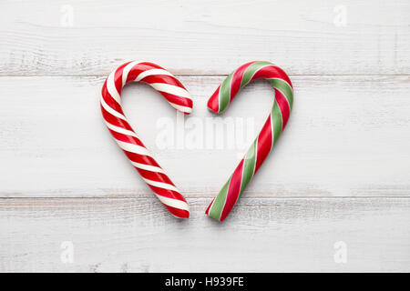 Peppermint Candy canes coeur Banque D'Images