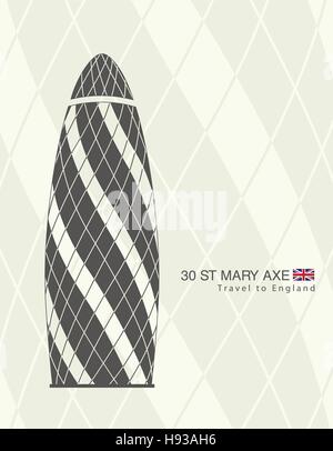 Forme du gherkin, Londres 30 St Mary Axe Illustration de Vecteur