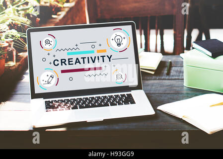 Idées de créativité Invention Design Concept Graphique Banque D'Images