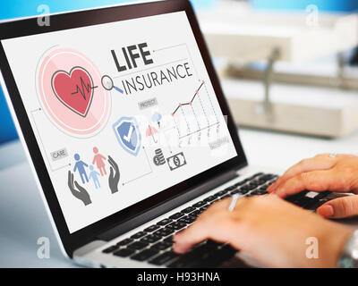 Bénéficiaire d'une protection d'assurance vie Concept de sauvegarde Banque D'Images
