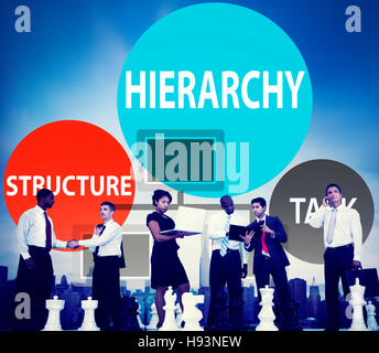 La structure de l'emploi à plusieurs niveaux de hiérarchie de tâches Concept Banque D'Images