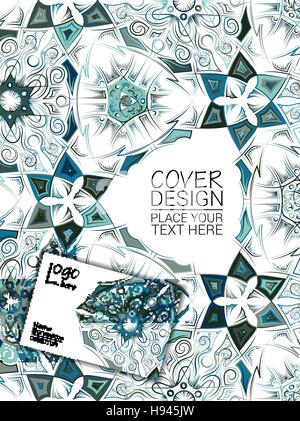 Modèle de scénario pour la conception d'entreprise : dossier et carte d'affaires avec ornement ethniques Illustration de Vecteur