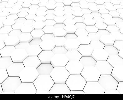 Résumé fond blanc avec hexagones Banque D'Images