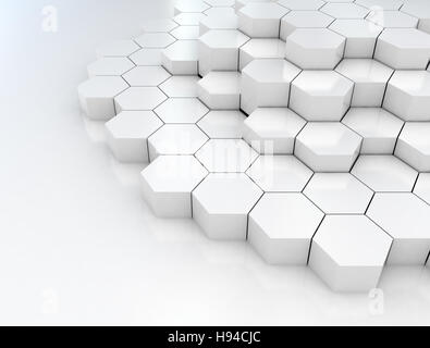 Arrière-plan 3d abstrait hexagonale Banque D'Images