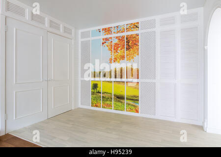 Chambre design avec éclairage minimaliste automne images Banque D'Images