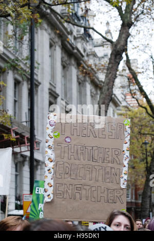 Londres, Royaume-Uni. 19 novembre 2016. Manifestation nationale organisée par l'UCU et nus à la demande, la qualité de l'enseignement supérieur, accessible à tous. claire doherty/Alamy Live News Banque D'Images