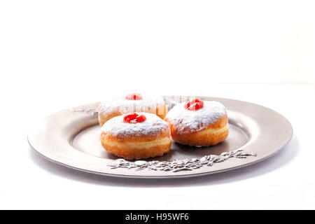 Les symboles de la Hanoukka juifs - Hannouka Donuts Banque D'Images