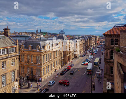 Royaume-uni, Ecosse, Edimbourg, Elevated view de la Chambers Street. Banque D'Images