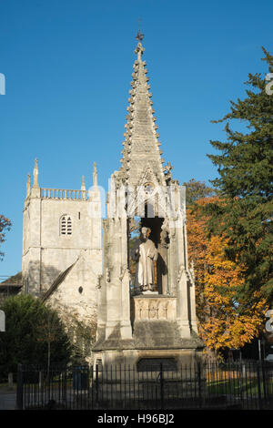 L'église St Mary de Lode et couleurs d'automne à Gloucester, Angleterre Banque D'Images