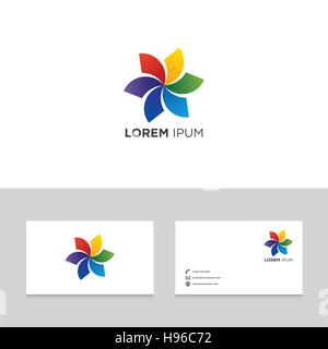 Éléments de conception de logo, de carte de visite avec symbole moderne abstrait, vector illustration Illustration de Vecteur