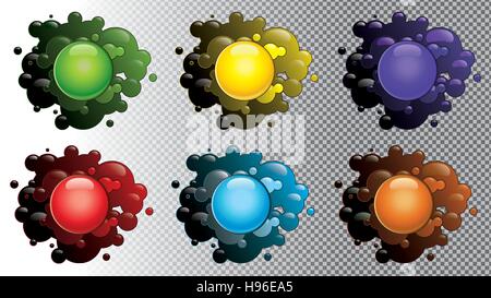 Des taches colorées isolé sur un fond transparent Illustration de Vecteur