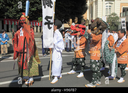 Le Japon, Kawagoe, festival, procession, les gens, Banque D'Images