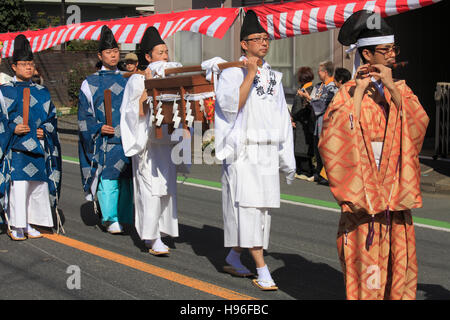 Le Japon, Kawagoe, festival, procession, les gens, Banque D'Images