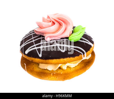 Gâteaux biscuits colorés avec du glaçage de bush et sa crème anglaise le remplissage. Studio Photo Banque D'Images