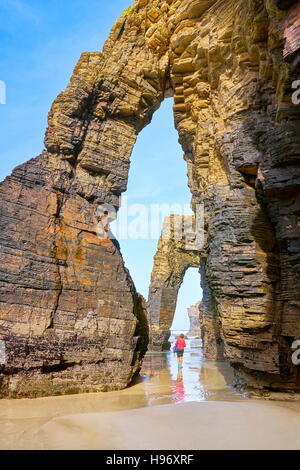 Les cathédrales, plage Praia comme Catedrais, Ribadeo, Espagne Banque D'Images