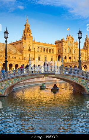 Espagne - Plaza de España, Séville, Andalousie Banque D'Images