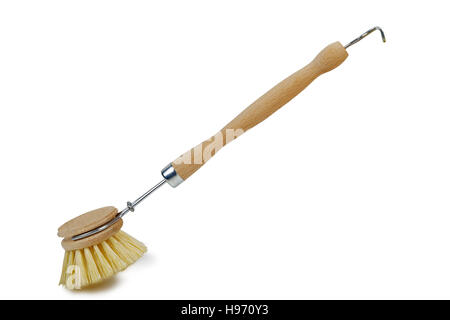 Cuisine ronde brush isolated on white background, studio shot Banque D'Images
