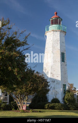 Old Point Comfort phare à la guerre civile Fort Monroe près de Hampton en Virginie, USA Banque D'Images