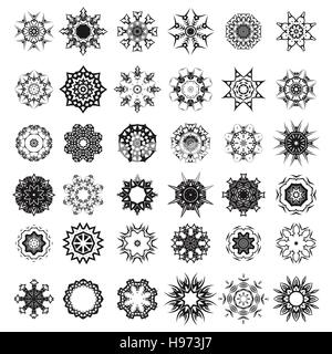 Ensemble de rosettes Tribal Tattoo Design Illustration de Vecteur