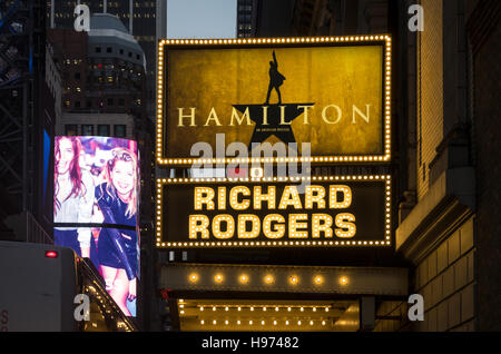 Hamilton, une comédie musicale américaine, au Richard Rodgers Theatre de New York Banque D'Images