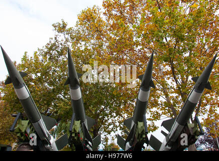 Les missiles sol-air sur louncher durin défilé militaire, Novi Sad, Serbie, 2016 Banque D'Images