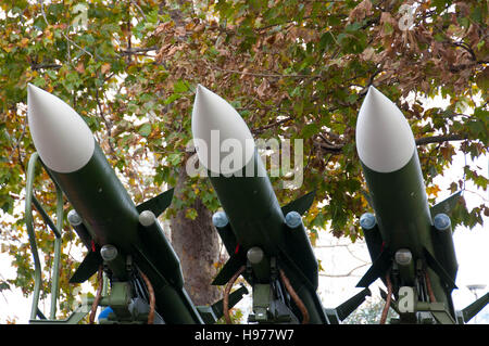 Les missiles sol-air sur louncher durin défilé militaire, Novi Sad, Serbie, 2016 Banque D'Images