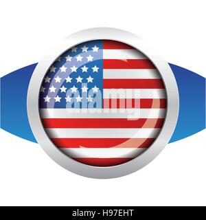 Badge Drapeau USA vector Illustration de Vecteur