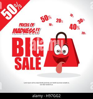 Les prix de folie grosse vente sac fun illustration vecteur eps 10 Illustration de Vecteur
