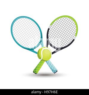 Balle de tennis racket deux icônes graphic vector illustration eps 10 Illustration de Vecteur