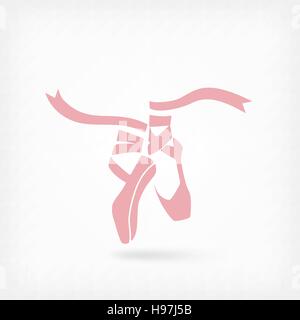 Ballet rose pointes. symbole studio de danse - vector illustration EPS 10. Illustration de Vecteur