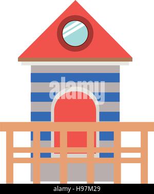 Couleur avec lifeguard tower stand vector illustration Illustration de Vecteur