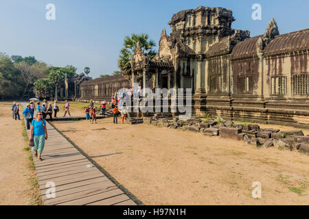 Visite touristique Angor wat temple à Siem Reap au Cambodge Banque D'Images