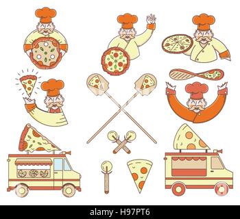 Pizza couleur vecteur bundle pour toute utilisation Illustration de Vecteur