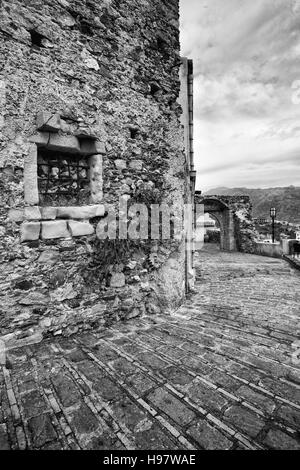 Centre historique de Savoca, Messine, Sicile. Banque D'Images