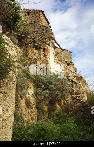 Centre historique de Savoca, Messine, Sicile. Banque D'Images