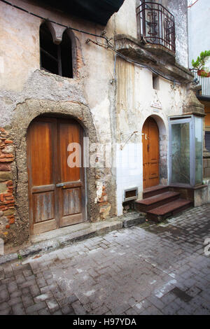 Vieille ville de Forza D'Agrò, Messine, Sicile, Italie Banque D'Images