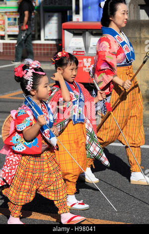 Le Japon, Kawagoe, festival, procession, les gens, Banque D'Images