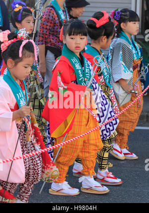 Le Japon, Kawagoe, festival, procession, les gens, les enfants, Banque D'Images