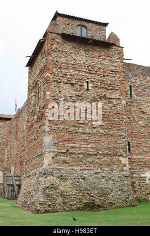 Angle nord-est du château de Colchester. Banque D'Images