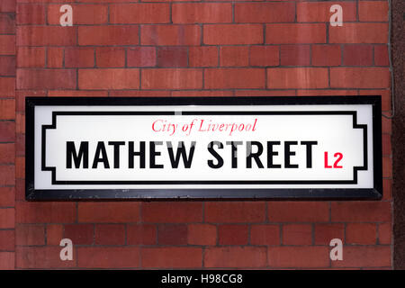 Mathew Street, ville de Liverpool, L2, UK Banque D'Images