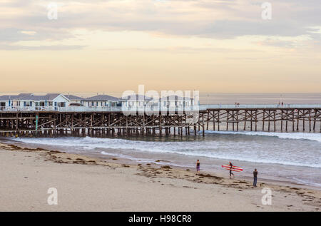 Tôt le matin à Mission Beach, Crystal Pier. San Diego, Californie, USA. Banque D'Images