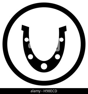 L'icône cheval noir. Vecteur de Horseshoe, l'ouest et de la chance, horseshoe illustration isolé Banque D'Images