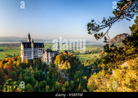 Château de Neuschwanstein Schwangau : Schloss, le lac Forggensee, Oberbayern, Upper Bavaria, Bayern, Bavière, Allemagne Banque D'Images