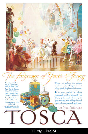 1929 La publicité pour parfum et cosmétiques Tosca Banque D'Images