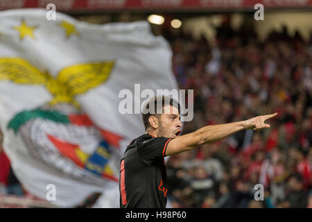 19 novembre, 2016. Lisbonne, Portugal. Le milieu de terrain portugais du Benfica Pizzi (21) célébrer après avoir marqué un but au cours du jeu SL Benfica vs CS Maritimo Crédit : Alexandre de Sousa/Alamy Live News Banque D'Images