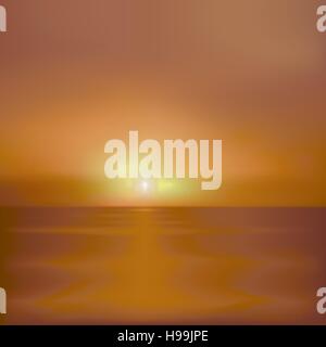 Coucher de soleil sur la mer Illustration de Vecteur