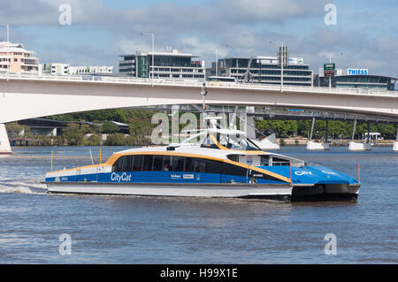 CityCat ferry boat sur le fleuve Brisbane, Brisbane, Brisbane, Queensland, Australie Banque D'Images