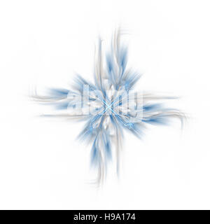 Résumé croix computer generated image fractale. Abstract fractal étoile sur fond blanc Banque D'Images
