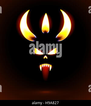 Silhouette rougeoyante du diable Banque D'Images